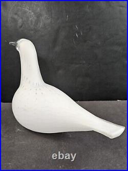 Iittala Birds By Toikka White Bird Signed Art Glass Nuutajarvi Finland Rare