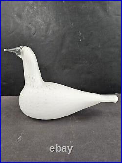 Iittala Birds By Toikka White Bird Signed Art Glass Nuutajarvi Finland Rare