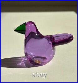 Iittala Birds Glass Figurine Sieppo Amethyst Green Limited of 1000 Oiva Toikka
