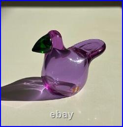 Iittala Birds Glass Figurine Sieppo Amethyst Green Limited of 1000 Oiva Toikka
