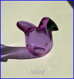 Iittala Birds Glass Figurine Sieppo Amethyst Green Limited of 1000 Oiva Toikka