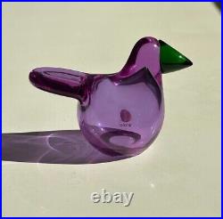 Iittala Birds Glass Figurine Sieppo Amethyst Green Limited of 1000 Oiva Toikka