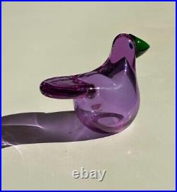 Iittala Birds Glass Figurine Sieppo Amethyst Green Limited of 1000 Oiva Toikka
