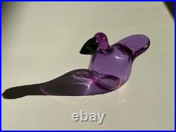 Iittala Birds Glass Figurine Sieppo Amethyst Green Limited of 1000 Oiva Toikka