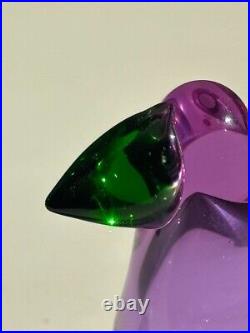 Iittala Birds Glass Figurine Sieppo Amethyst Green Limited of 1000 Oiva Toikka