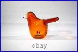 Iittala Birds Glass Figurine Sieppo Seville Orange Clear Oiva Toikka