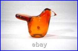 Iittala Birds Glass Figurine Sieppo Seville Orange Clear Oiva Toikka