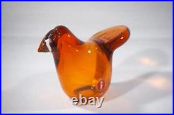 Iittala Birds Glass Figurine Sieppo Seville Orange Clear Oiva Toikka