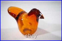 Iittala Birds Glass Figurine Sieppo Seville Orange Clear Oiva Toikka