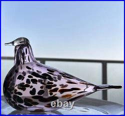 Iittala Birds Glass Oiva Toikka Pink Reed Warbler With Box Used From JP W21×H13cm