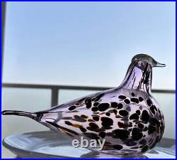Iittala Birds Glass Oiva Toikka Pink Reed Warbler With Box Used From JP W21×H13cm