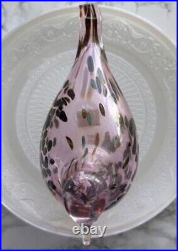 Iittala Birds Glass Oiva Toikka Pink Reed Warbler With Box Used From JP W21×H13cm