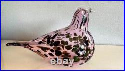Iittala Birds Glass Oiva Toikka Pink Reed Warbler With Box Used From JP W21×H13cm