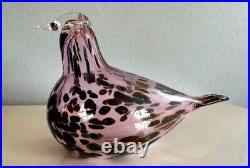Iittala Birds Glass Oiva Toikka Pink Reed Warbler With Box Used From JP W21×H13cm