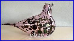 Iittala Birds Glass Oiva Toikka Pink Reed Warbler With Box Used From JP W21×H13cm