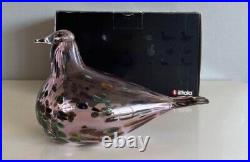 Iittala Birds Glass Oiva Toikka Pink Reed Warbler With Box Used From JP W21×H13cm