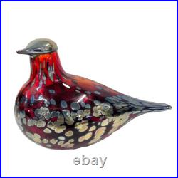 Iittala Birds Toikka Ruby Bird Art Glass Finland Handmade Collectible