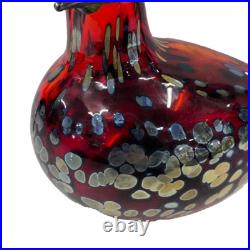 Iittala Birds Toikka Ruby Bird Art Glass Finland Handmade Collectible