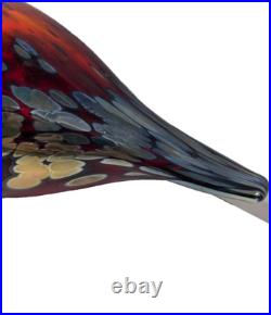 Iittala Birds Toikka Ruby Bird Art Glass Finland Handmade Collectible