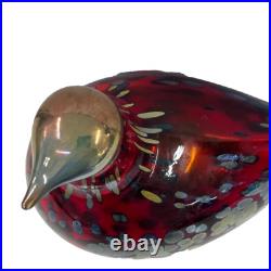 Iittala Birds Toikka Ruby Bird Art Glass Finland Handmade Collectible