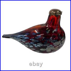 Iittala Birds Toikka Ruby Bird Art Glass Finland Handmade Collectible