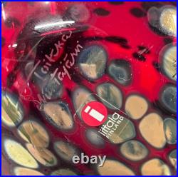 Iittala Birds Toikka Ruby Bird Art Glass Finland Handmade Collectible