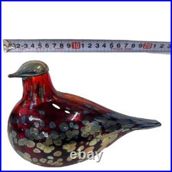 Iittala Birds Toikka Ruby Bird Art Glass Finland Handmade Collectible