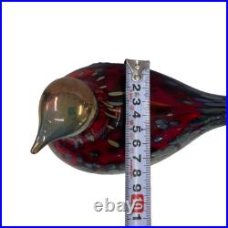 Iittala Birds Toikka Ruby Bird Art Glass Finland Handmade Collectible
