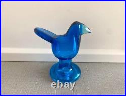 Iittala Birds Toikka Sieppo Oiva Toikka Sky Blue Turquoise Glass Figurine Used