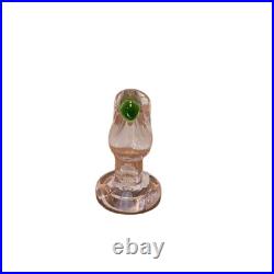 Iittala Birds Toikka Sieppo Pink Green Footed Glass Bird Finland Signed Rare