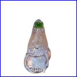 Iittala Birds Toikka Sieppo Pink Green Footed Glass Bird Finland Signed Rare