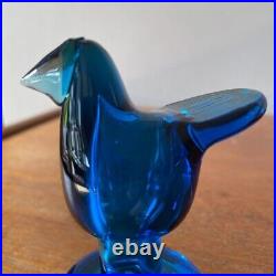 Iittala Birds by Oiva Toikka Figurine Sieppo (Flycatcher) with Legs Sky Blue