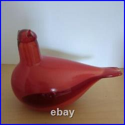 Iittala Birds by Oiva Toikka Red Cardinal Glass Art with Box from japan