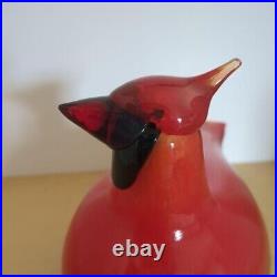 Iittala Birds by Oiva Toikka Red Cardinal Glass Art with Box from japan