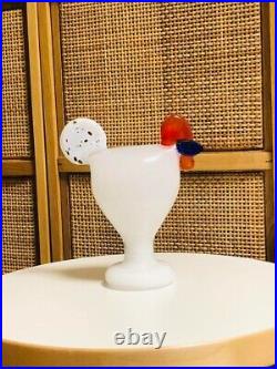 Iittala Birds by Toikka Collection Rooster 2017 Hand Blown Glass White Signed