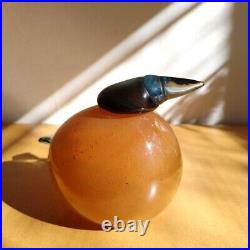 Iittala Birds by Toikka Mountain bird Apricot x Sea Blue Signed O. Toikka Used JP