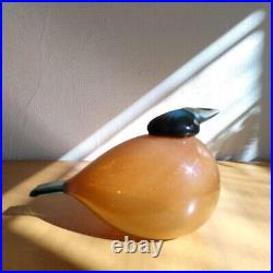 Iittala Birds by Toikka Mountain bird Apricot x Sea Blue Signed O. Toikka Used JP
