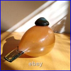 Iittala Birds by Toikka Mountain bird Apricot x Sea Blue Signed O. Toikka Used JP