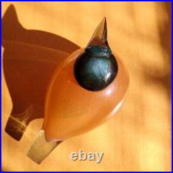 Iittala Birds by Toikka Mountain bird Apricot x Sea Blue Signed O. Toikka Used JP