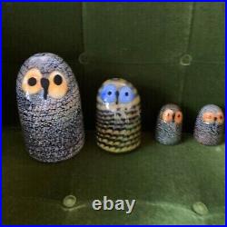 Iittala Birds by Toikka Owl set of 4 Figurine Oiva Toikka Made in Finland