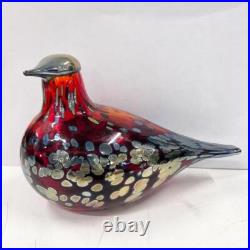 Iittala Birds by Toikka Reed Warbler Oibatoikka Ruby Bird Art Glass Figurine Red