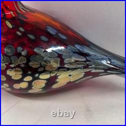 Iittala Birds by Toikka Reed Warbler Oibatoikka Ruby Bird Art Glass Figurine Red