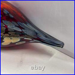 Iittala Birds by Toikka Reed Warbler Oibatoikka Ruby Bird Art Glass Figurine Red