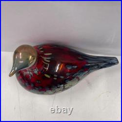 Iittala Birds by Toikka Reed Warbler Oibatoikka Ruby Bird Art Glass Figurine Red