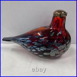 Iittala Birds by Toikka Reed Warbler Oibatoikka Ruby Bird Art Glass Figurine Red