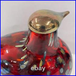 Iittala Birds by Toikka Reed Warbler Oibatoikka Ruby Bird Art Glass Figurine Red