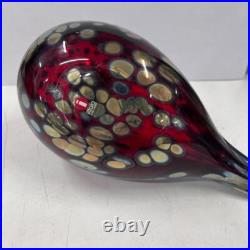 Iittala Birds by Toikka Reed Warbler Oibatoikka Ruby Bird Art Glass Figurine Red