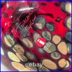 Iittala Birds by Toikka Reed Warbler Oibatoikka Ruby Bird Art Glass Figurine Red