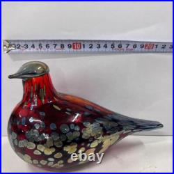 Iittala Birds by Toikka Reed Warbler Oibatoikka Ruby Bird Art Glass Figurine Red