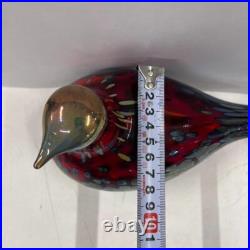 Iittala Birds by Toikka Reed Warbler Oibatoikka Ruby Bird Art Glass Figurine Red
